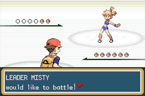 Gym battles in Pokemon FRLG